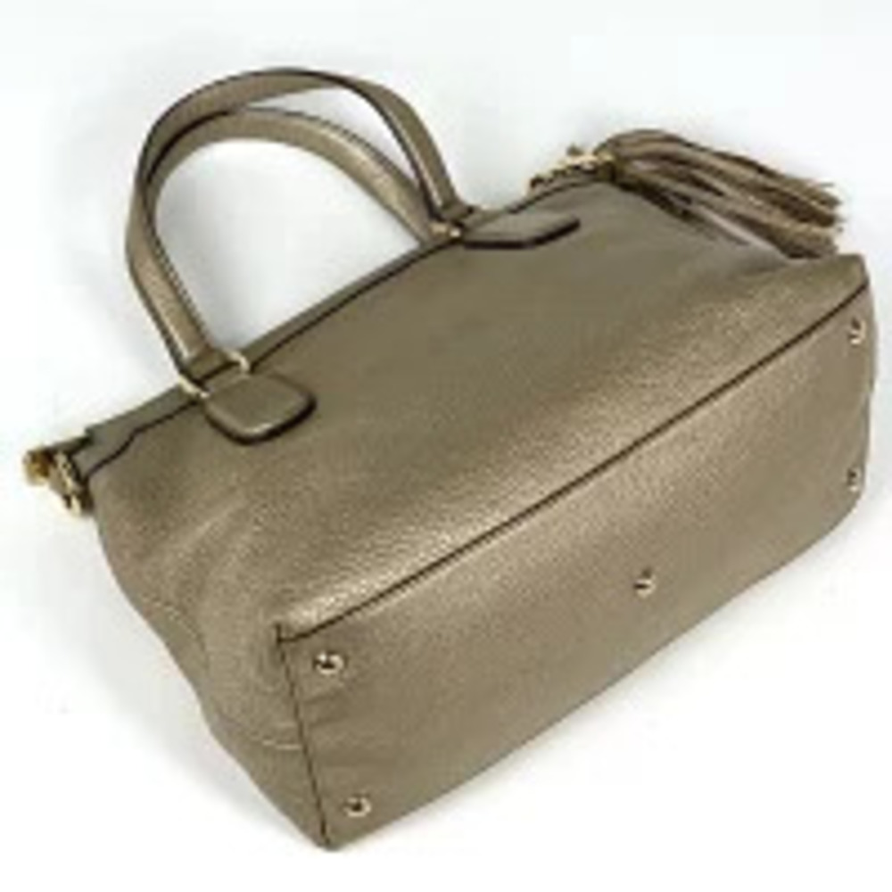 Gucci Shoulder Leather 2way Fringe Bag Gold Soho